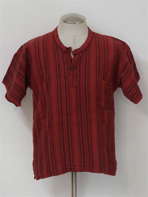 S Hippie Shirt Missing Label S Missing Label Mens Red