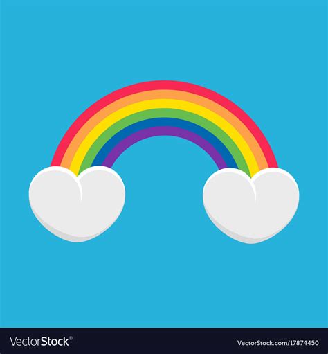 Rainbow And Clouds Hearts Royalty Free Vector Image