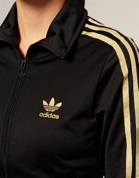 Adidas Gold Stripe Classic Track Jacket In Black Lyst