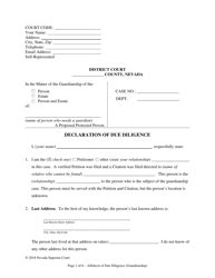 Nevada Declaration Of Due Diligence Fill Out Sign Online And