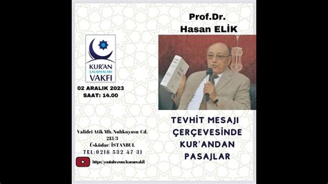 Prof Dr Hasan El K Slami Anlamada Fitratin Rol Youtube