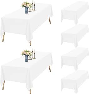 Teruntrue Lot De Nappe Rectangulaire Blanche Tissu X Cm