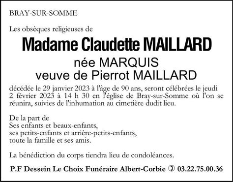 Madame Claudette Maillard N E Marquis Pompes Fun Bres Dessein