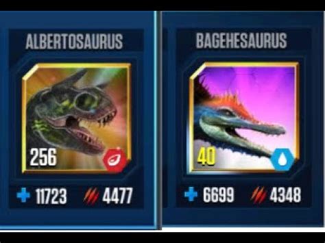 Albertosaurus Vs Bagehesaurus Ii Jurassic World The Game Ii Dinosaurs