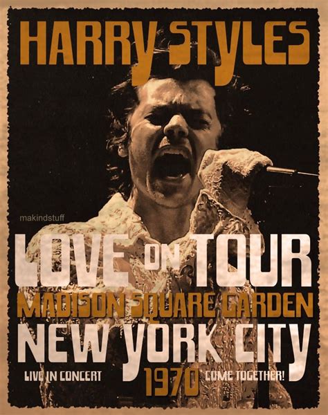 The Poster For Harry Styles Live On Tour Madison Square Garden New