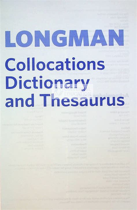 Longman Collocations and Thesaurus Dictionary - buy at the best price