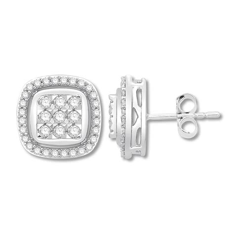 Previously Owned Diamond Stud Earrings 1/2 ct tw 10K White Gold | Kay