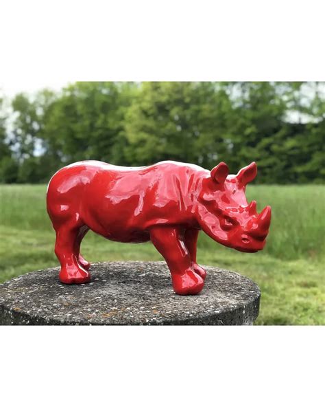 Statue Et Sculpture En Résine D Un Rhinocéros Déco Et Artisanat