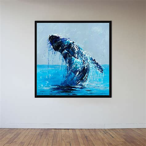 Whale Oil Painting Abstract Whale Painting Abstract Whale Etsy