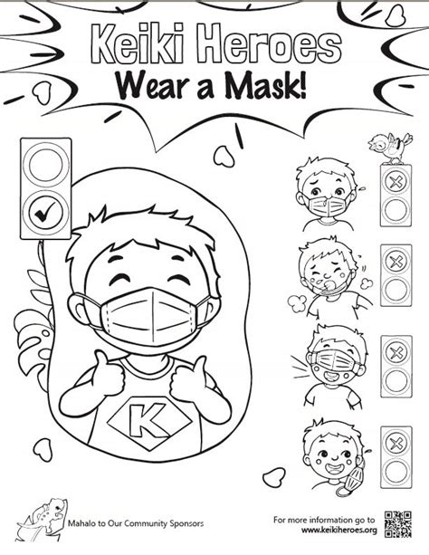 Wear A Mask Coloring Sheet Keiki Heroes