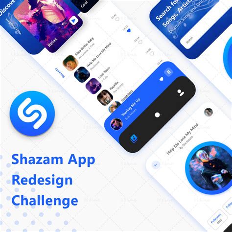 Shazam App UI Redesign Blue Template