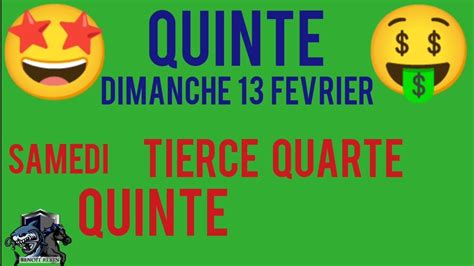 PRONOSTIC PMU QUINTE DU JOUR DIMANCHE 13 FÉVRIER 2022 YouTube