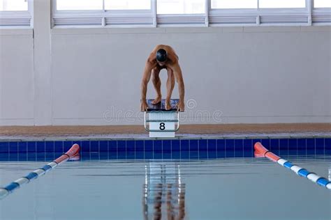 Swimmer ready to plunge stock image. Image of people - 171552727