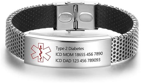 Buy Medical Alert Bracelet For Men Women Adjustable Free Engrave