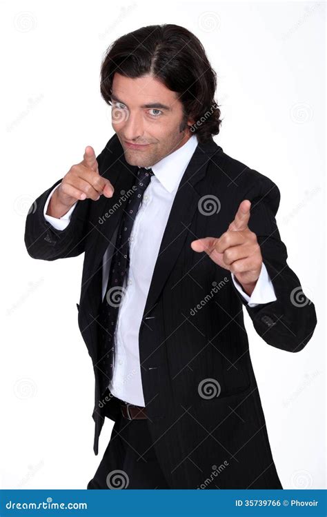 Businessman Pointing Stock Photo Image Of Brown Merchandiser 35739766