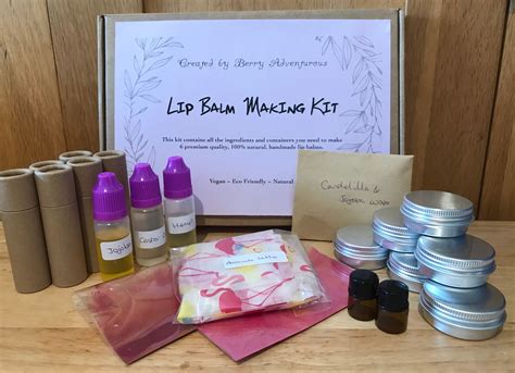 Diy Natural Vegan Lip Balm Making Kit Makes 6 Conditioning Etsy