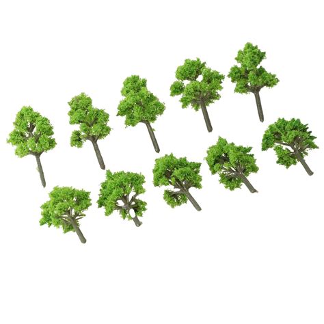 Lot de 10 arbres modèles en plastique pour diorama ferroviaire mini