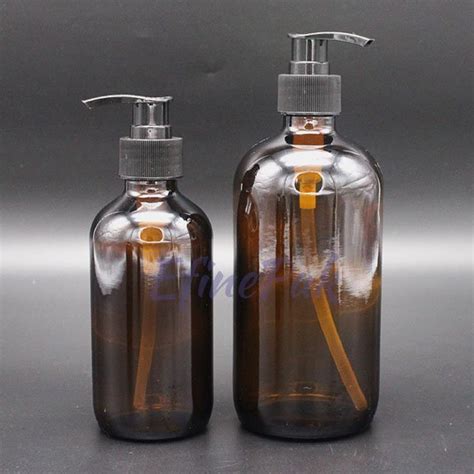 Amber Glass Soap Dispenser Bottle 8oz 16oz Efinepak