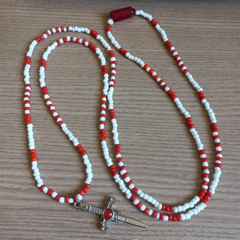 Guia De Umbanda Fio Branco E Vermelho Shopee Brasil