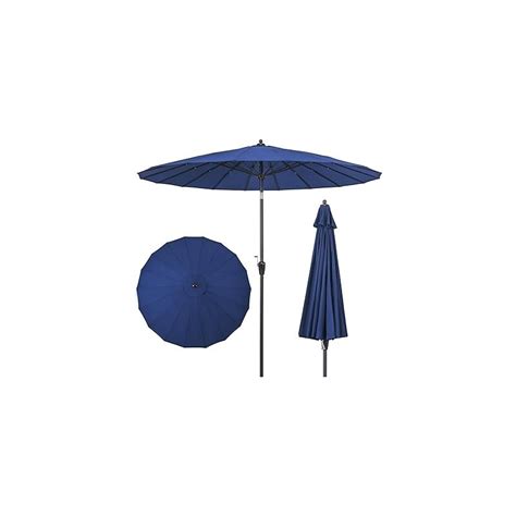 Costway Parasol De Jardin Rond Cm Parasol Avec Baleines En