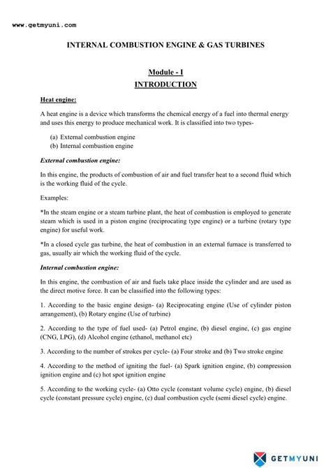 Internal Combustion Engine And Gas Turbines Module Docslib