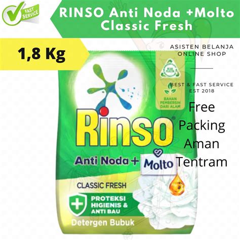 Jual Rinso Bubuk 1 8 1 8 Kg 1 8kg 1800gr 1800g Anti Noda Classic Fresh