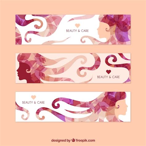 Banners Abstractos De Belleza Vector Gratis