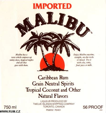 Logo Malibu Rum Label - Mundolocokonguii