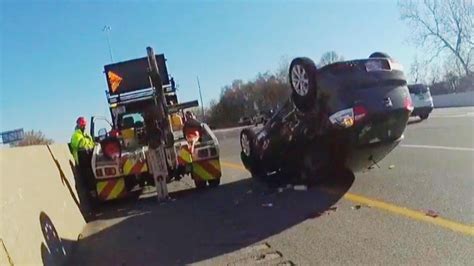 Driver Screams As Tow Truck Flips Car With Him Still Inside Youtube