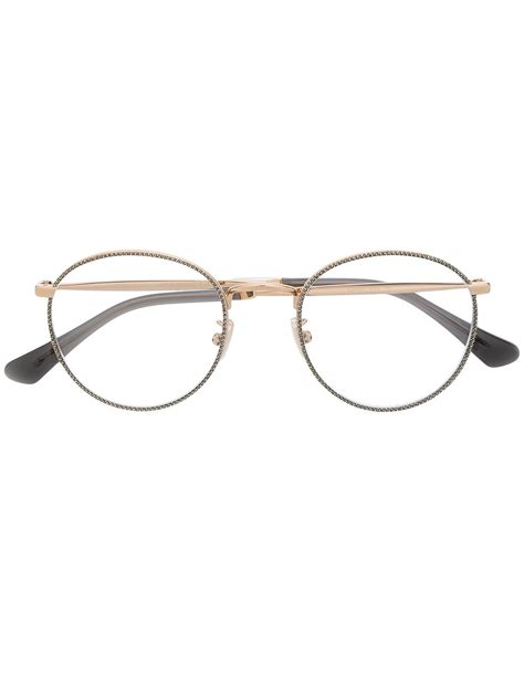 Jimmy Choo Eyewear Glitter round-frame Glasses - Farfetch