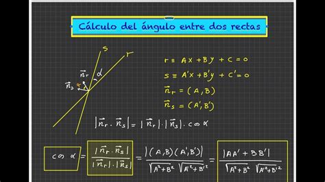 C Lculo Del Ngulo Que Forman Dos Rectas Bachillerato