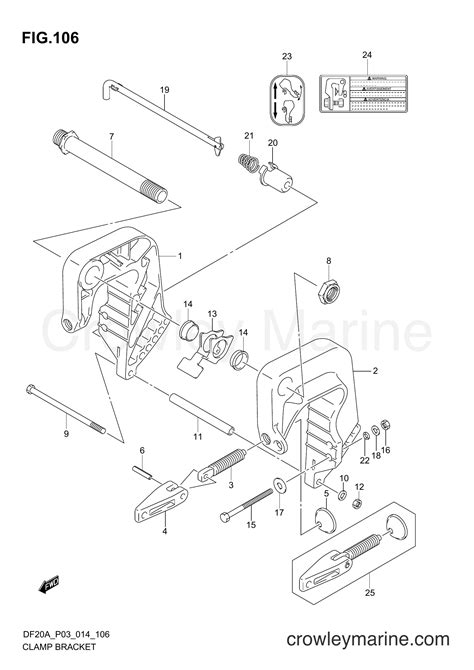 CLAMP BRACKET DF15A P03 Serial Range Four Stroke Outboard 15 DF15A