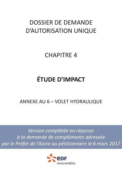 Pdf Dossier De Demande Dautorisation Unique Chapitre Dossier