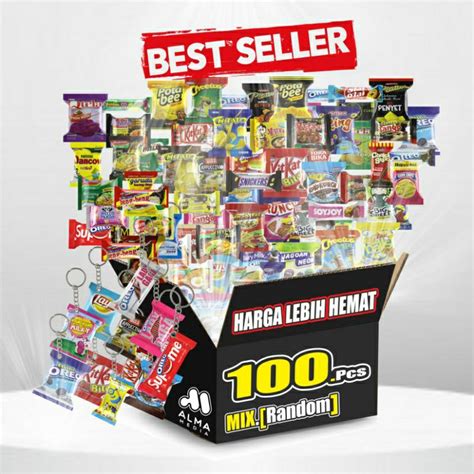 Jual 100pcs Gantungan Kunci Snack Magnet Kulkas Miniatur Makanan Dan