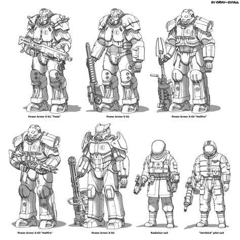 Adeptus Illustratum Gray Skull Enclave Power Armor Suits And