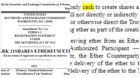 아크21셰어스 이더리움 현물 Etf 수정 신청 접수 비트코인 현물 Etf와 유사 블록미디어