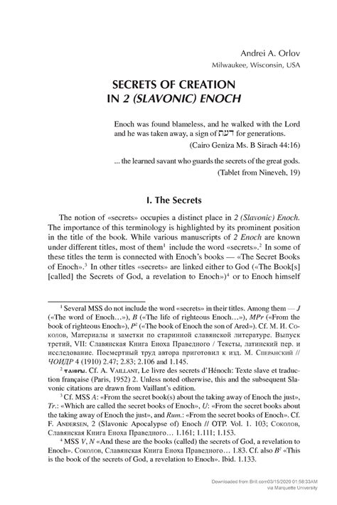 Book Of Enoch Secrets Of Creation In 2 Slavonic Andrei A Orlov