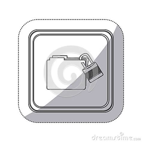 Sticker Monochrome Silhouette Square Button With Folder Wit Paclock