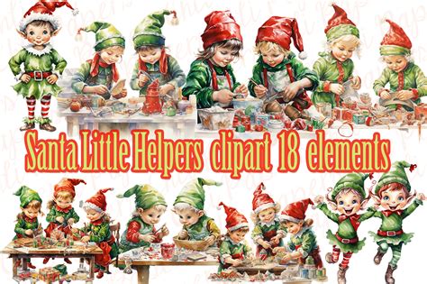 Christmas Elves Clipart,Christmas Png Graphic by ChiliPapers · Creative ...