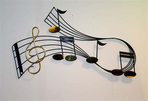 Metal Wall Sculpture Musical Notes At 1stdibs