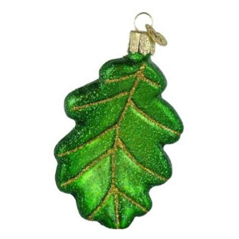 Old World Christmas Glass Blown Ornament Oak Leaf W Acorns 48023