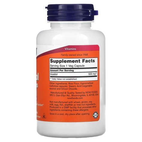 C Psulas De Inositol Mg Now Foods Apollo Suplementos