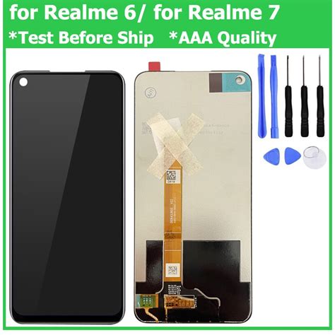 อะไหลหนาจอสมผสดจทล LCD แบบเปลยน สาหรบ Realme 6 RMX2001 7