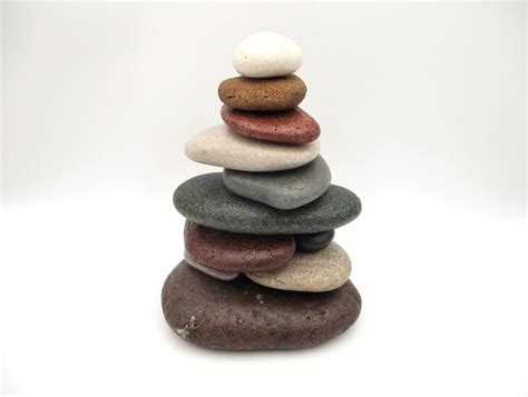 Rock Cairn for Home or Office, Pure Michigan Beach Stone Cairn #164 ...