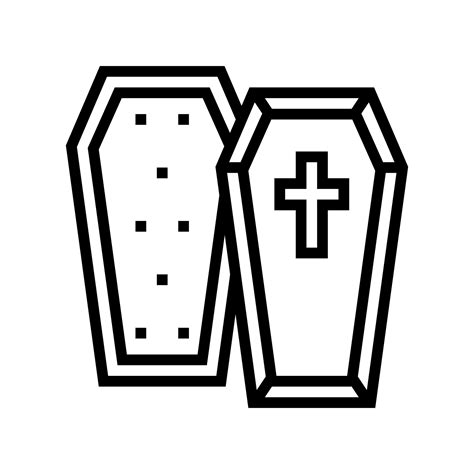 coffin halloween line icon vector illustration 10315145 Vector Art at ...