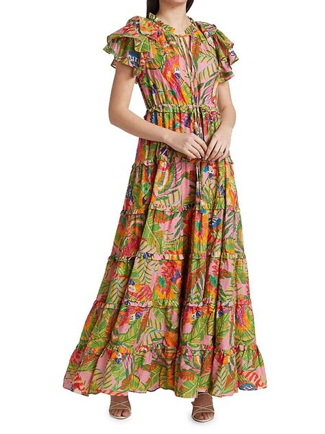 Farm Rio Tropical Leaves Midi Dress