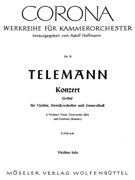 Imslp295619 Pmlp398181 Telemann Violin Concerto Twv 51 G4 Solo Violin Pdf