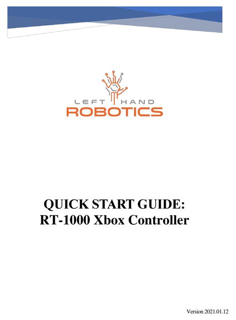 ROBOTICS RT-1000 QUICK START MANUAL Pdf Download | ManualsLib