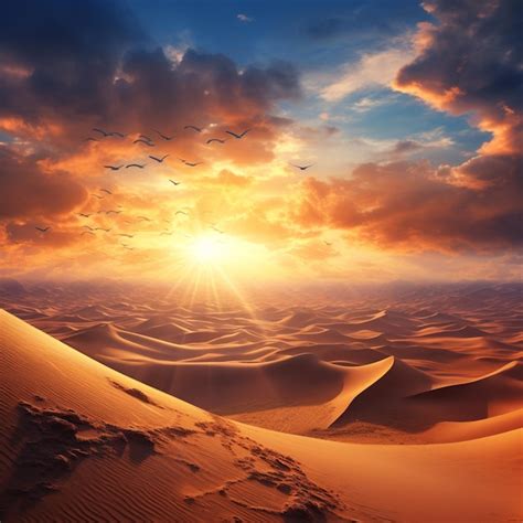 Premium Ai Image Desert Dreams An Ethereal Landscape Of Sand Dunes