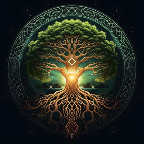 Premium AI Image | Yggdrasil from norse mythology tree of life ai generated